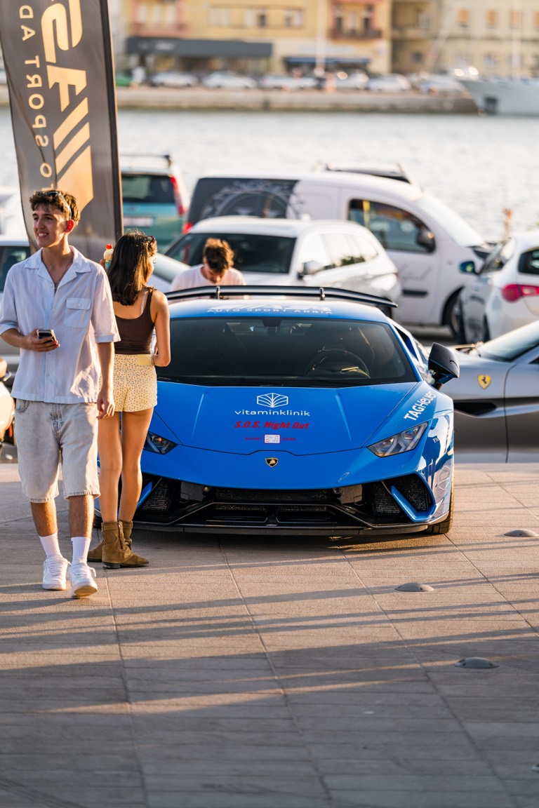 The car at an event.