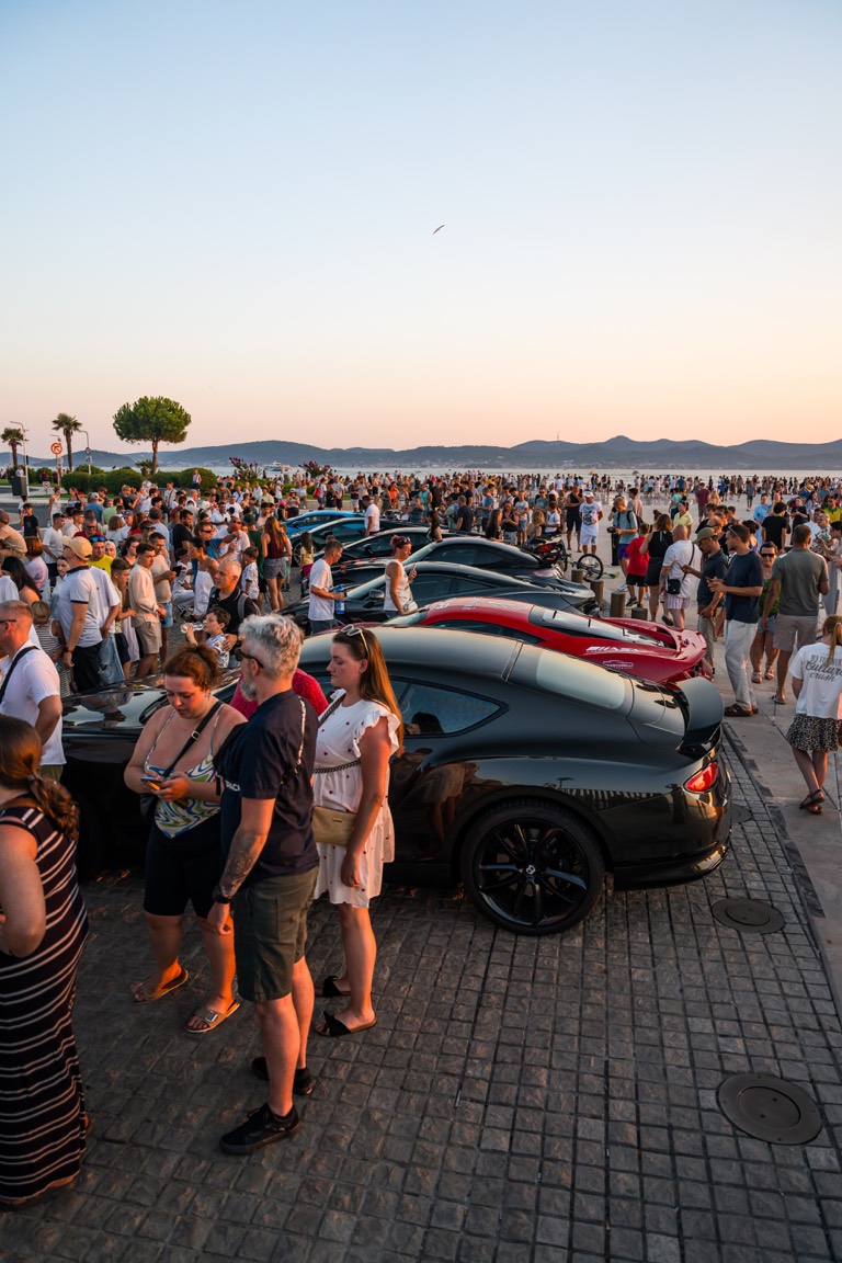 The car at an event.