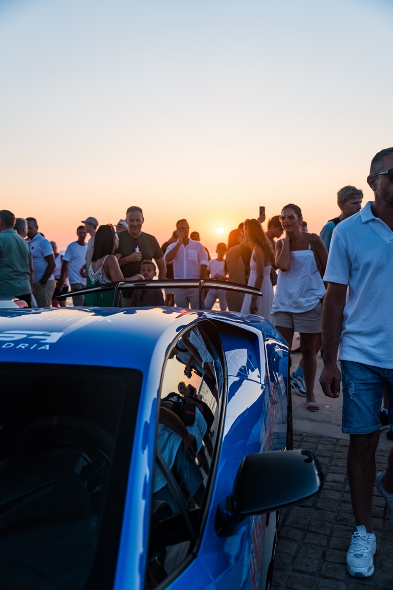The car at an event.